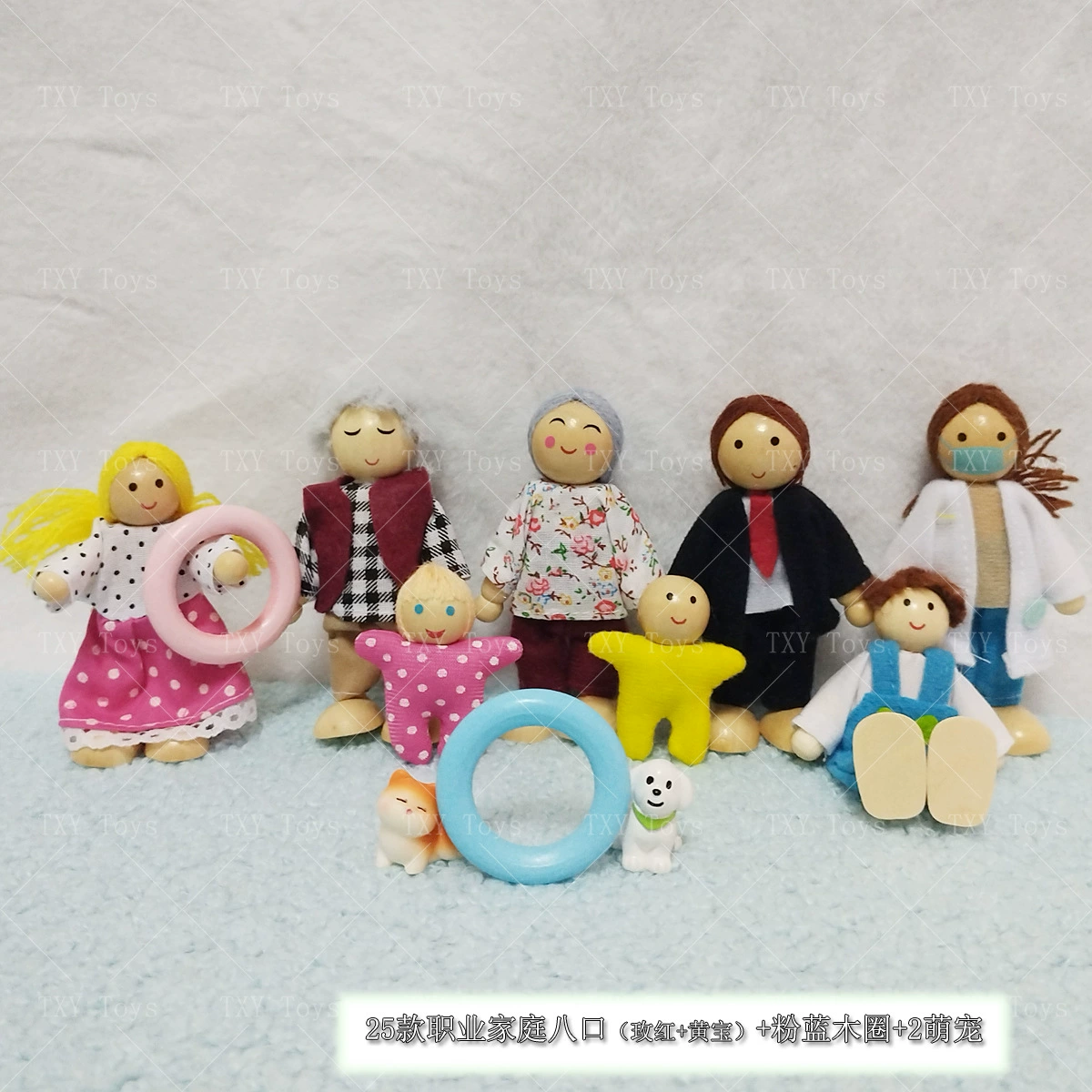 Набор профессиональных деревянных кукол-моделей для детей: юрист, врач, с подвижными суставами, 25 см