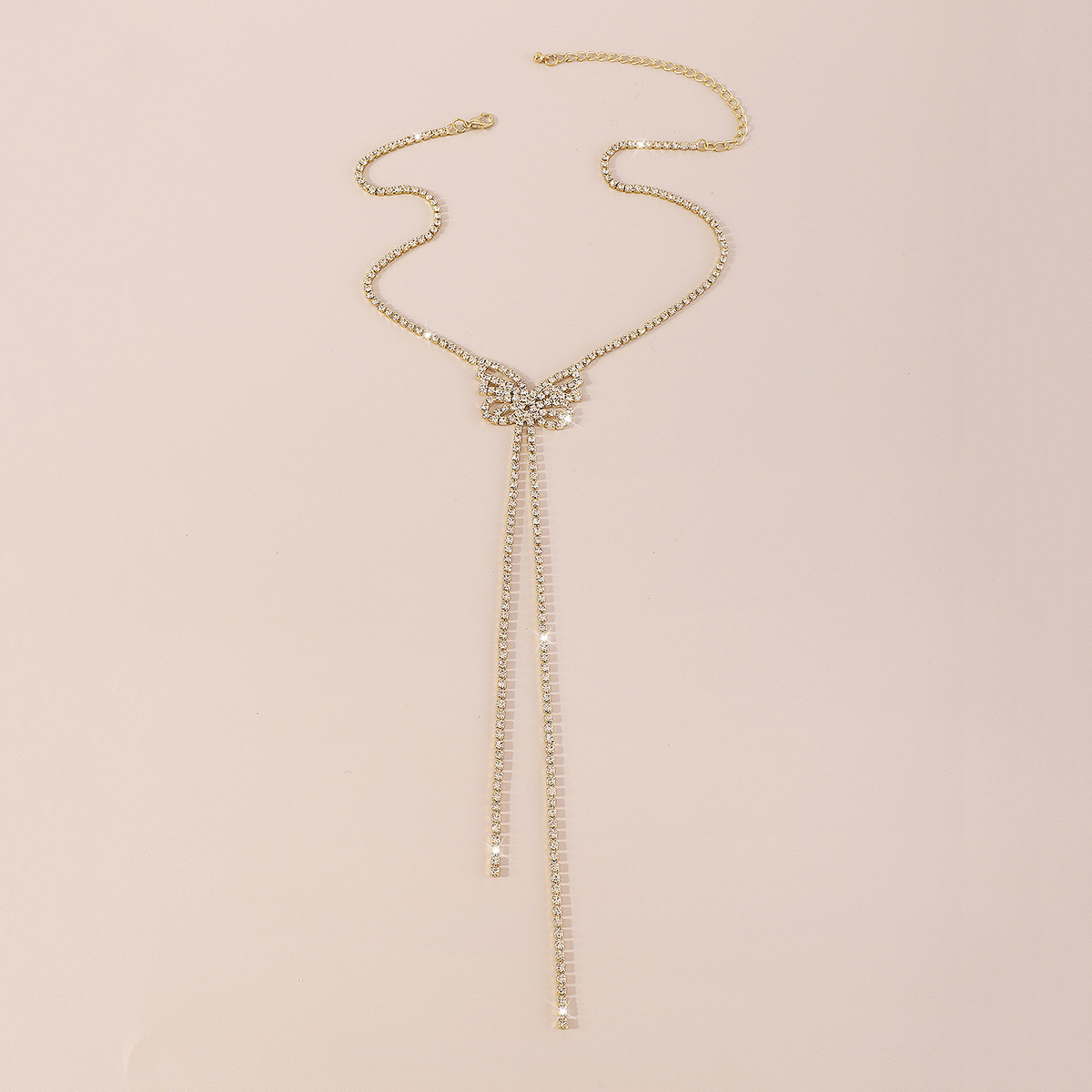 Fashion Butterfly Alloy Plating Rhinestones Womenu0027S Pendant Necklace