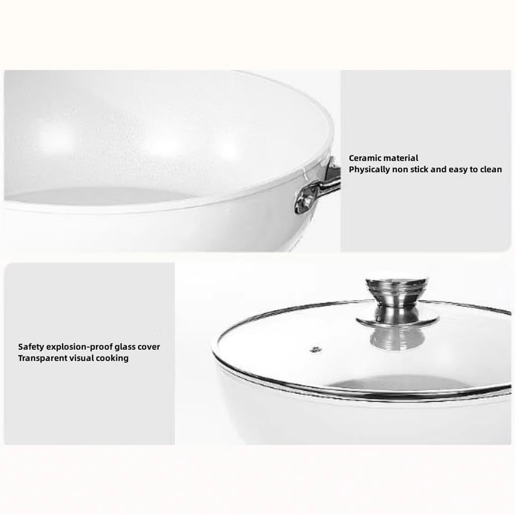 Conjunto de paneles de cerámica antiadherente conjunto completo de paneles de cocina de piso plano doméstico conjunto de cinco piezas de comercio exterior 12 piezas de cocina electromagnética