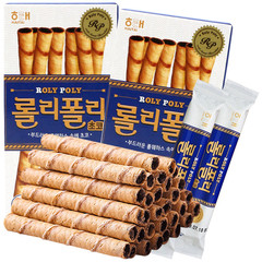 Korean imported food Haitai chocolate sandwich cookie roll 62g/box children's office leisure small snack