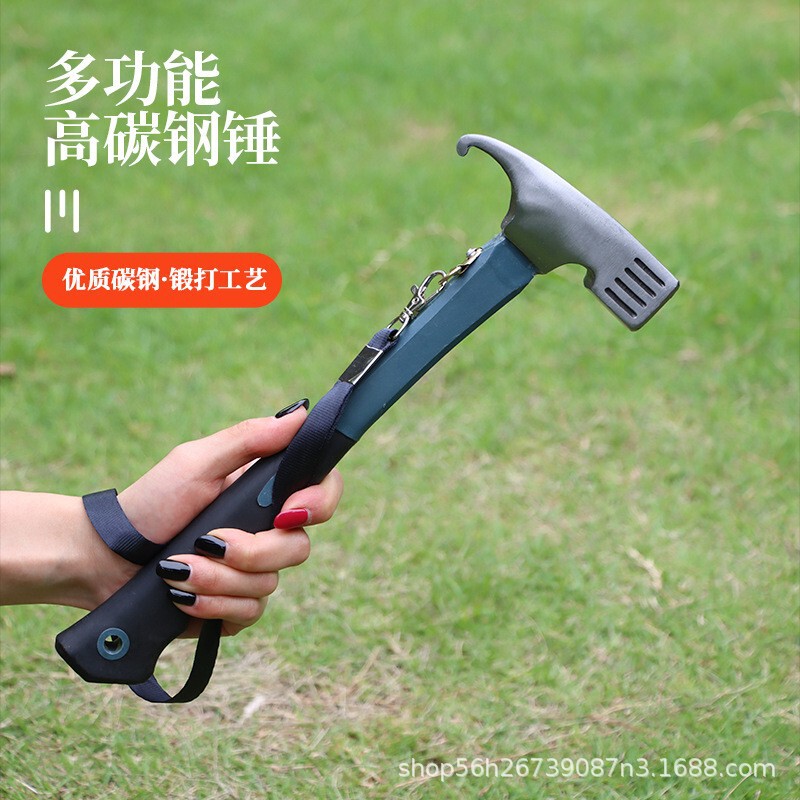 Cross-Border Household Hammer, Nail Puller, Outdoor Multi-Functional Nail Hammer, Camping Tent Canopy Hammer