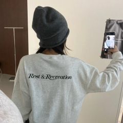 RRゆったりとしたコンビネーションの典型的な小衆潮牌男女カップル秋のアメリカ式丸首の上着