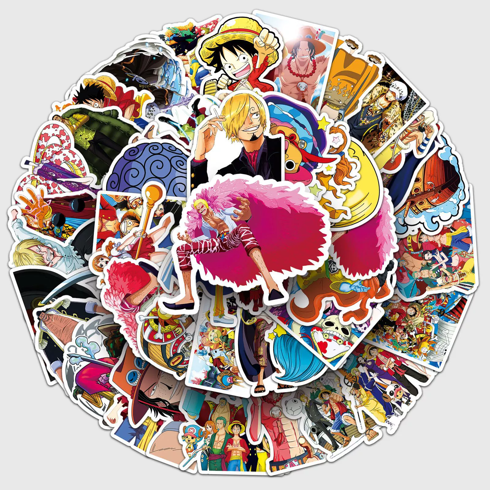 50 pieces of One Piece graffiti sticker cross -border cartoon cartoon anime One Piece decorative luggage computer DIY stickers