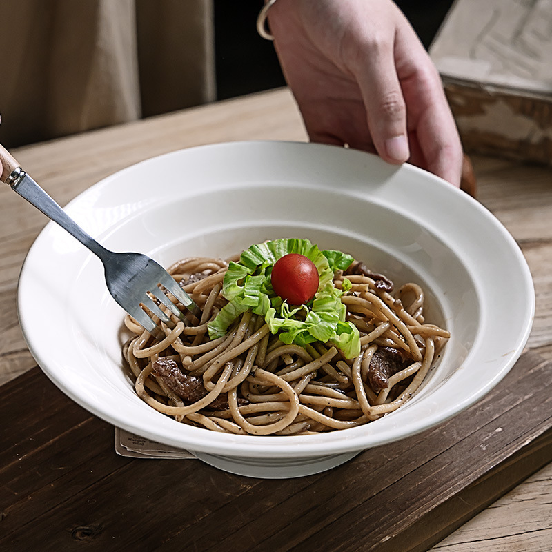 Relieve creativo ensalada casera bolos de postre bolos de bocadillos simple estilo retro bolos de cubiertos de cerámica de color sólido bolos de cubierta