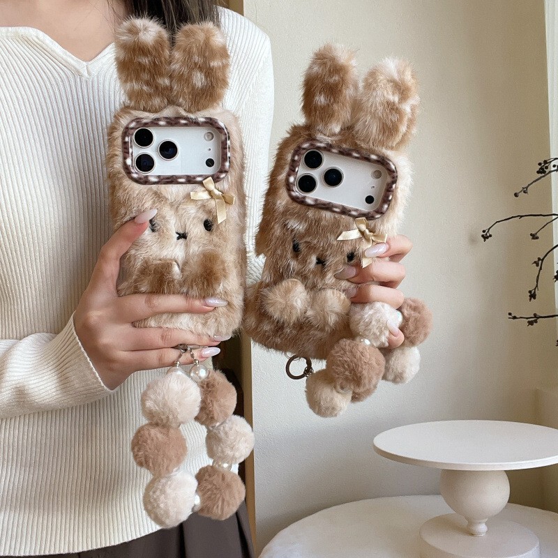 Cute Deer Plush 3D Bunny Ears Suitable for iPhone 18 Pro Max Apple 17 Phone Case 15 New Model 14 for Women Cute Deer Plush 3D Bunny Ears Suitable for iPhone 18 Pro Max Apple 17 Phone Case 15 New Model 14 for Women