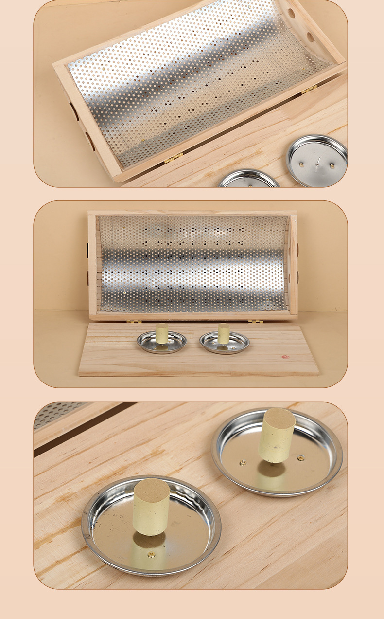 Solid Wood Moxibustion Pillow Ai Jiu Zhen Portable Moxa Box for Neck and Lower Back Warm Therapy details