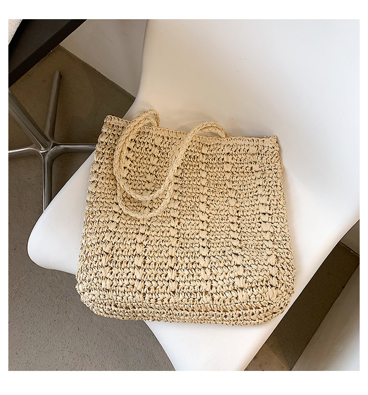 Large-capacity Woven Bucket Spring And Summer New Women's Shoulder Underarm Bags 36*40*2cm display picture 4