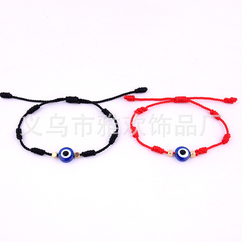 Amazon's Popular Evil Turkey Blue Eye Bracelet Adjustable Seven-section Red Rope Evil Eye Devil's Eye Bracelet