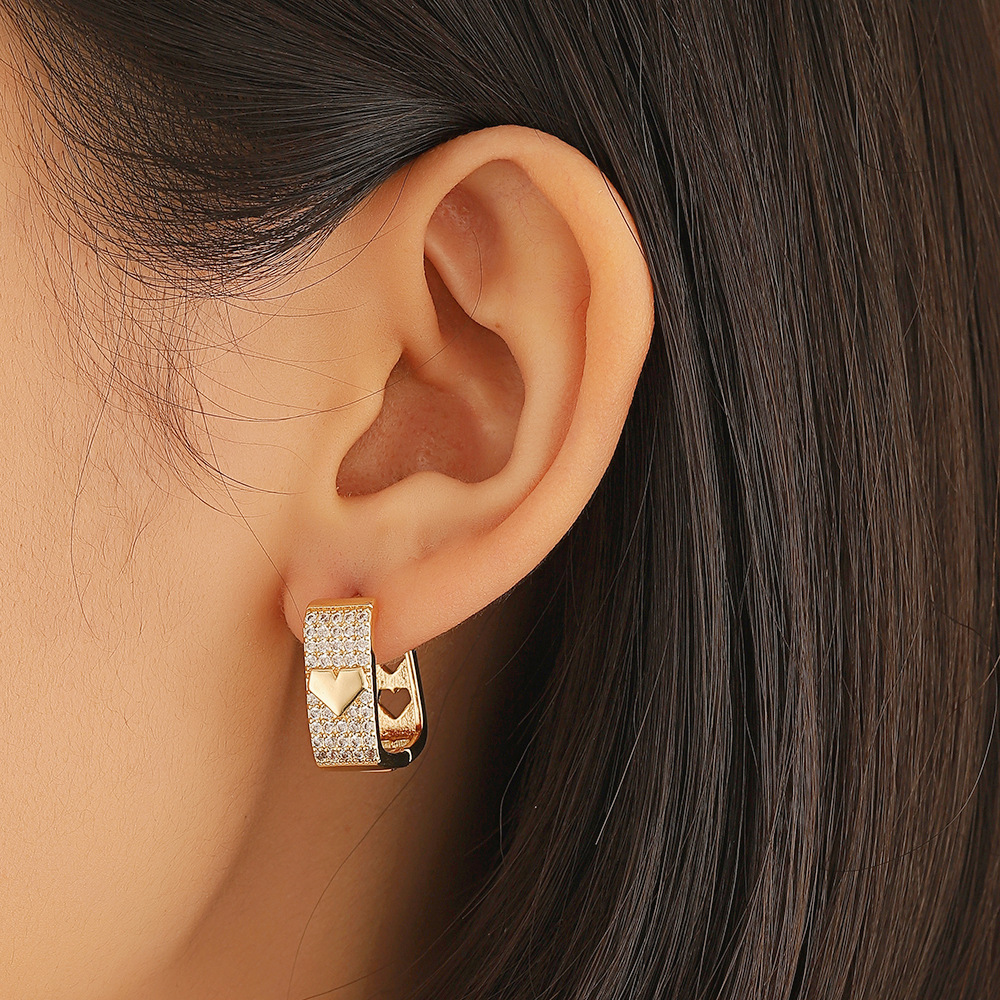 Fashion Geometric Diamond Copper Rhinestones Earrings display picture 2