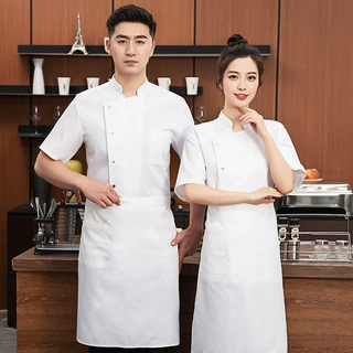 厨师工作服男装短袖夏季薄款透气酒店餐饮中餐厅饭店面馆烘焙