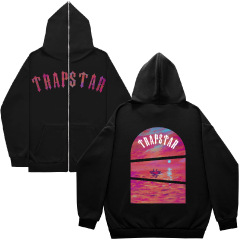 クロスボーダー新作TRAPSTAR文字プリント男女兼用暖かいゆったりジップアップパーカー