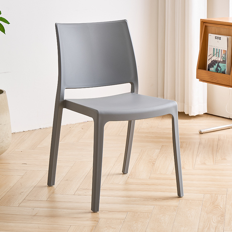 Sillas de plástico caseras apilables sillas de almacenamiento ligeras sala de estar cocina sillas de mesa de comedor robustas taburetes de respaldo de color