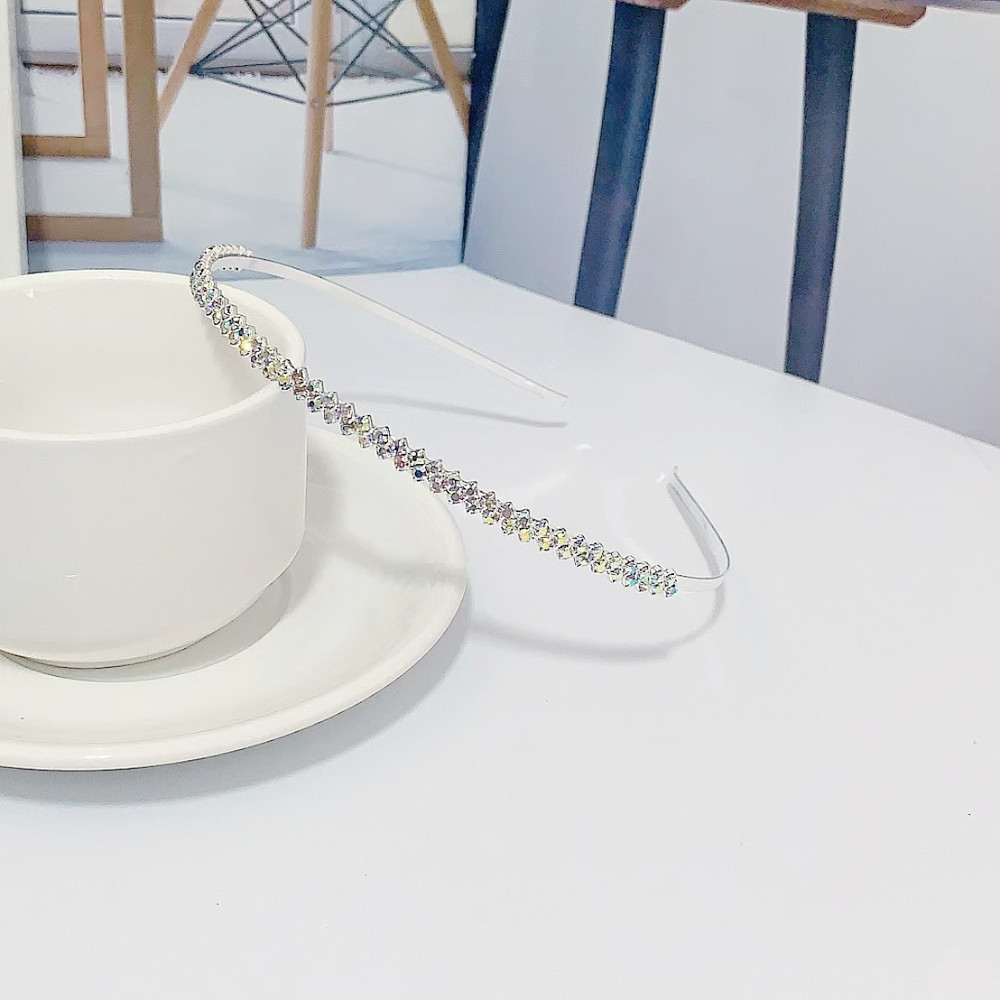 Corea del Sur elegante encantadora chica rhinestone tocado versátil fuera dulce diadema femenina simple elegante Internet celebridad horquilla