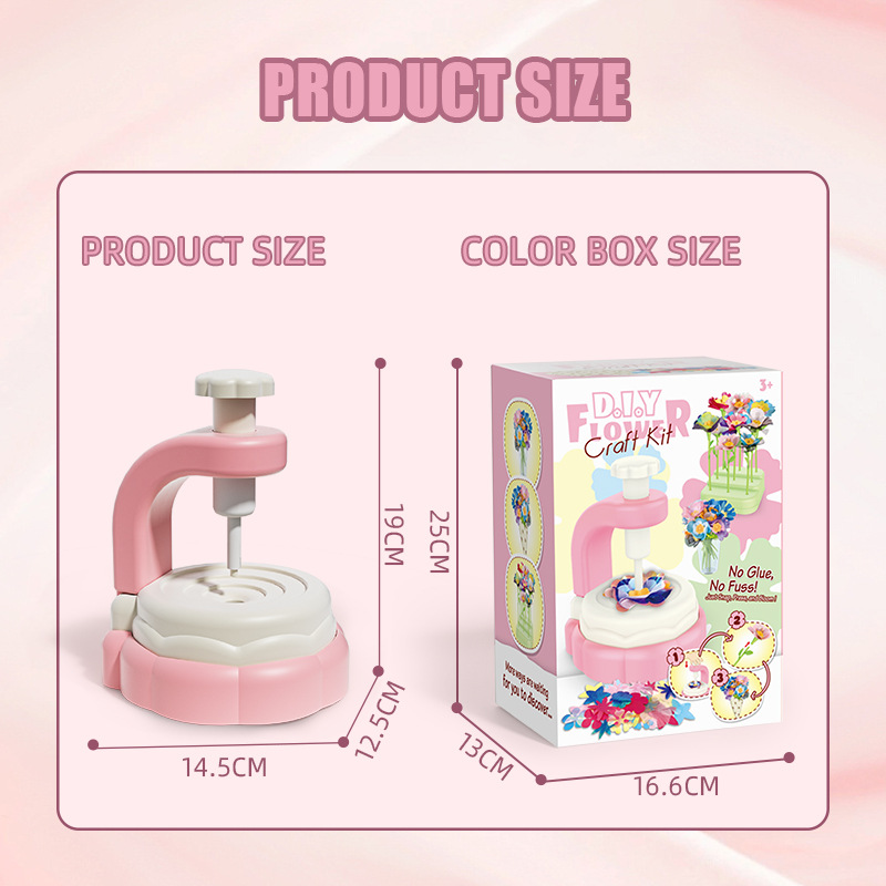 Cross-border hot sale handmade DIY simulation bouquet artwork gift children's educational handmade bouquet embossing machine toys