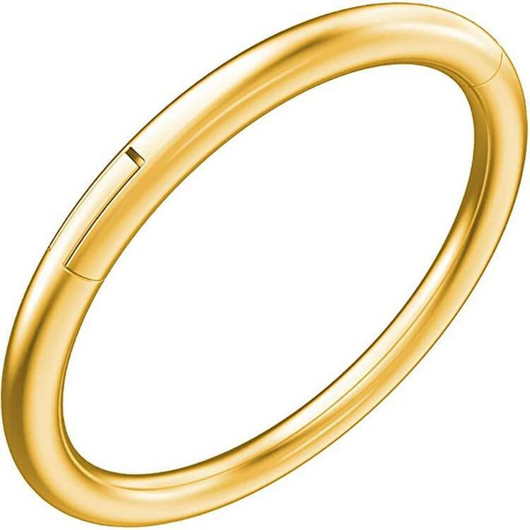 G23 Titanium Seamless Ring Earring Nose Ring - Multi-Use Body Piercing Jewelry (Black, 1.2mm x 12mm) detail image 7