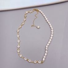 Baroque Style Solid Color Pearl Copper Plating Choker 1 Piece