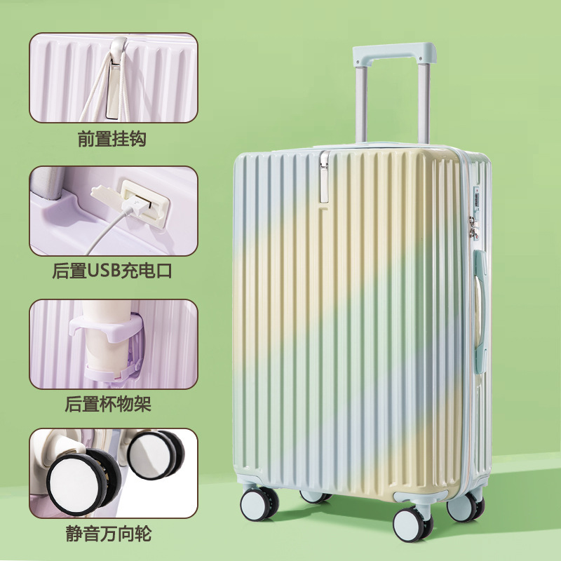 [Fábrica de selección estricta] maleta de alto valor nominal, maleta de tracción femenina de 20 pulgadas, cremallera gruesa resistente y duradera