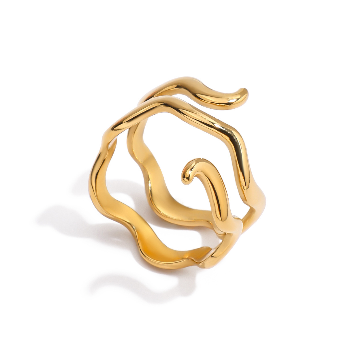 Wanxing Anillo de acero inoxidable más vendido en Europa y los Estados Unidos Nicho femenino diseño transfronterizo anillo de acero de titanio no desvanecer joyería minimalista image 6