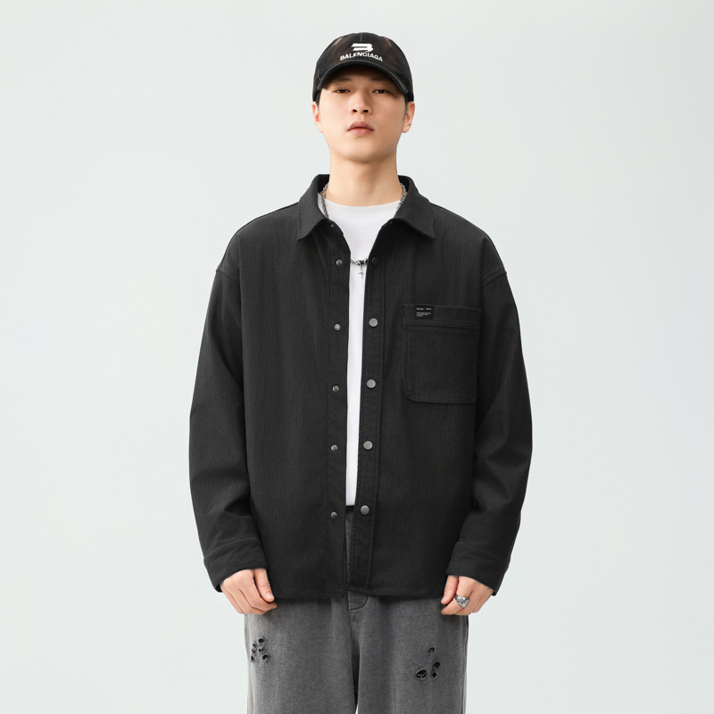 310g Corduroy Shirt Men's Long Sleeve Autumn American Vintage Workwear Shirt Men's Loose Casual Coat Top