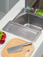 沥水盘304不锈钢长方形沥水架蔬菜架厨房水槽水池置物架洗碗