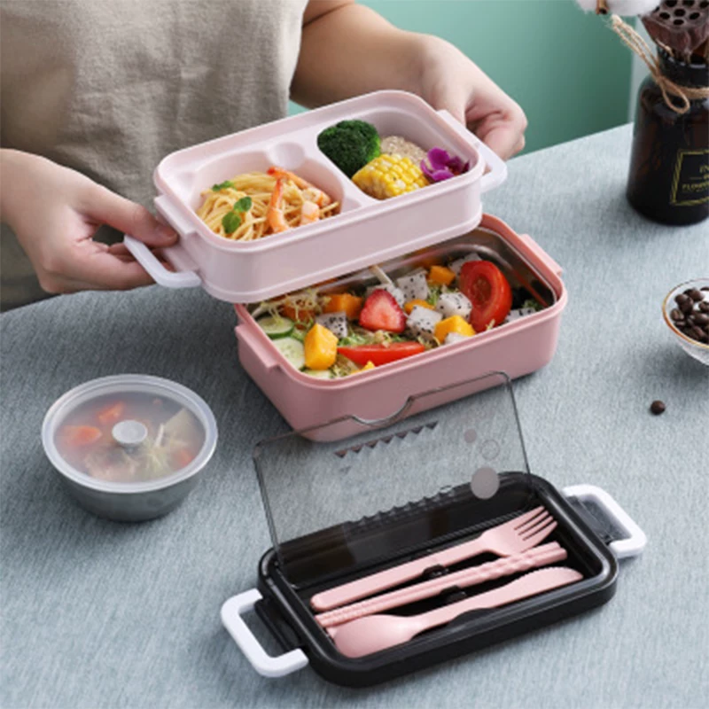 ☺304 Нержавеющая сталь ланч бокс Bento箱 для школьников