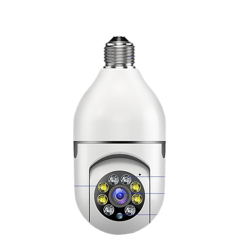 Cámara de Seguridad para Portalámparas E27 WiFi con Visión Nocturna y Control Remoto para Interior y Hogar
