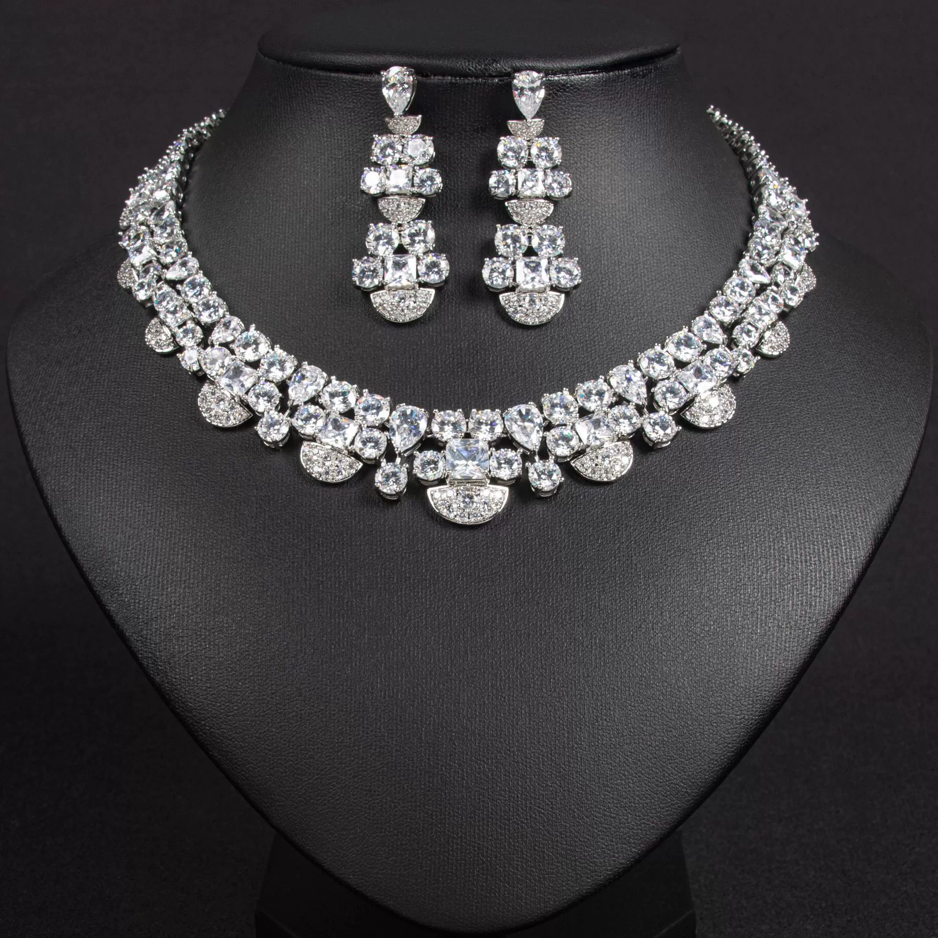 (Cross-border trading), pendant with zircon, necklace and earrings, dress, wish, bright catchy style