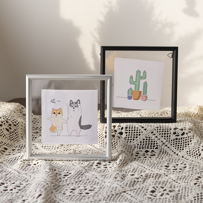 Double-sided aluminum alloy photo frame wall hanging a3 picture frame a4 picture frame light luxury mounting transparent milk tea shop poster large size