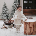 大小卷儿童拜年服25新冬季新中式中国风加厚夹棉女宝马甲半裙套装