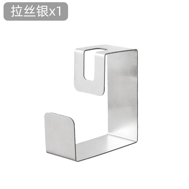 免打孔无痕金属钩子不锈钢挂钩衣钩强力粘胶厨房墙壁挂承重自粘钩|undefined