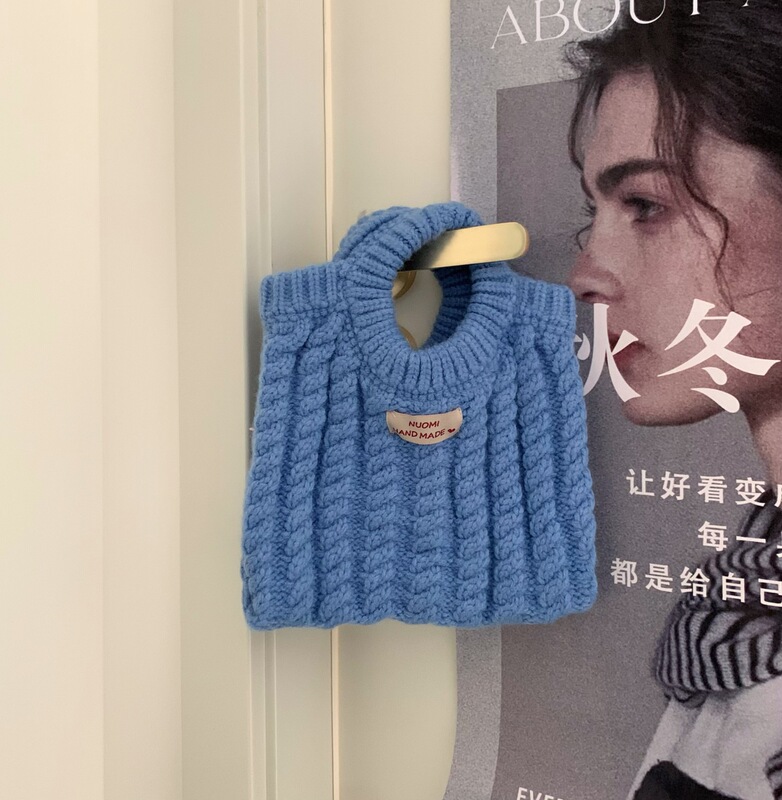 25秋冬季新款上新日系儿童针织手提包手工钩针挎包手机包托特包包|undefined