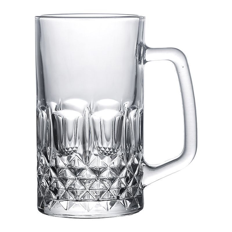 Taza de cerveza de 500ml taza de cerveza de bar comercial taza de agua de gran capacidad de espesamiento con taza de vidrio doméstica