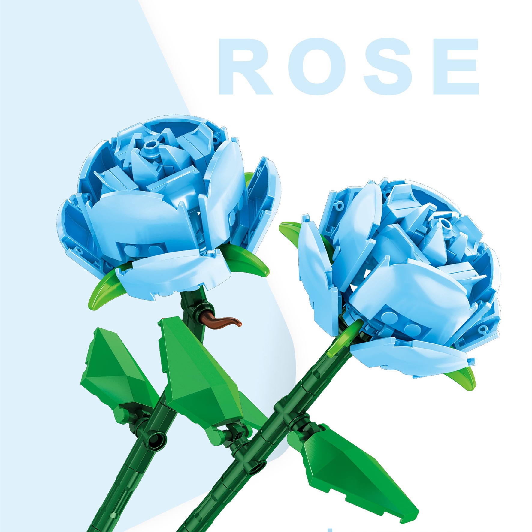 Ramo de bloques de construcción Rosas de bricolaje Maestros de Navidad Regalos de vacaciones Día de San Valentín Rosa rosa azul al por mayor