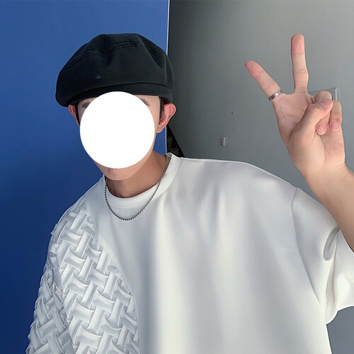 Men's Summer Trend Brand Instagram Heavyweight Short-Sleeve T-Shirt, Fashion Design Unique Loose Fit Half-Sleeve Top