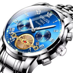 Automatic mechanical core, luminous, sport watch, water-resistant quartz, round pointer, glass calendar, domestic mechanical wrist watch for men