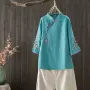 立领短袖新款宽松衬衫