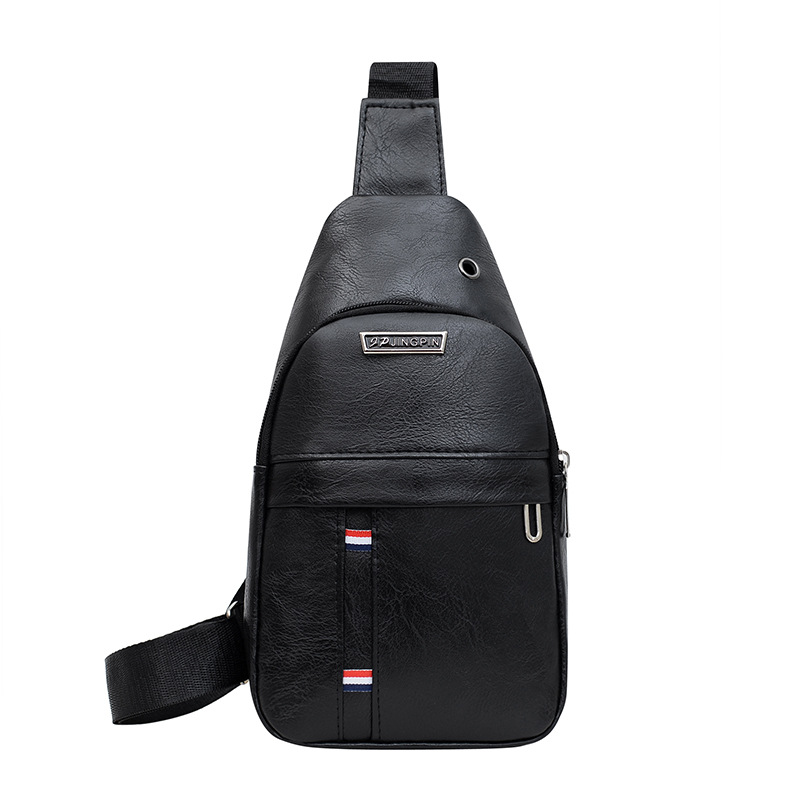 Men's Chest Bag, Outdoor Casual Pu Shoulder Bag, Cross-Border Textured Crossbody Bag, Business Commuting Portable Small Bag, Travel Bag