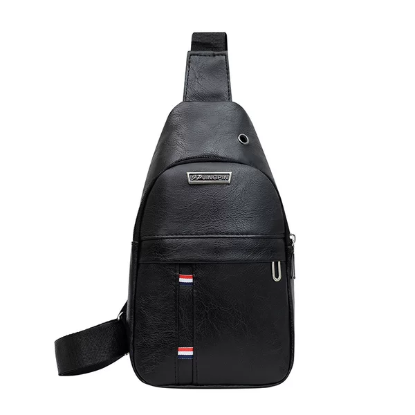Men's Chest Bag, Outdoor Casual Pu Shoulder Bag, Cross-Border Textured Crossbody Bag, Business Commuting Portable Small Bag, Travel Bag