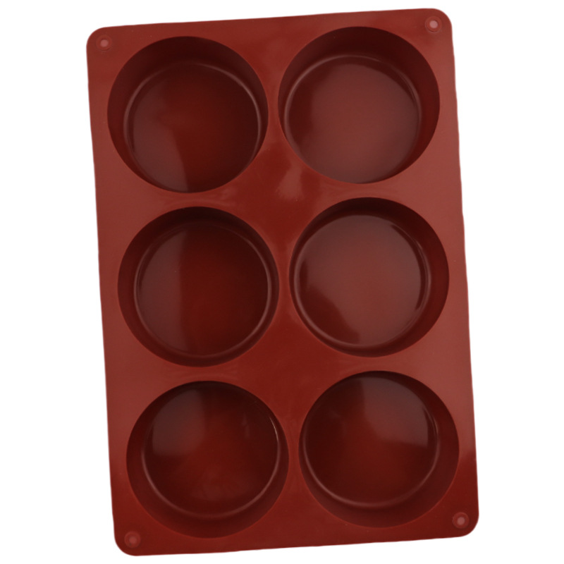 Molde de silicona de seis grandes cilindros para pastel, jabón artesanal o chocolate, venta al por mayor