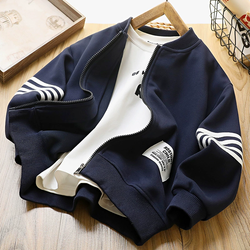 Детская одежда, куртки для мальчиков, осень 2025, новые детские повседневные топы для детей среднего и старшего возраста, модные универсальные топы оптом