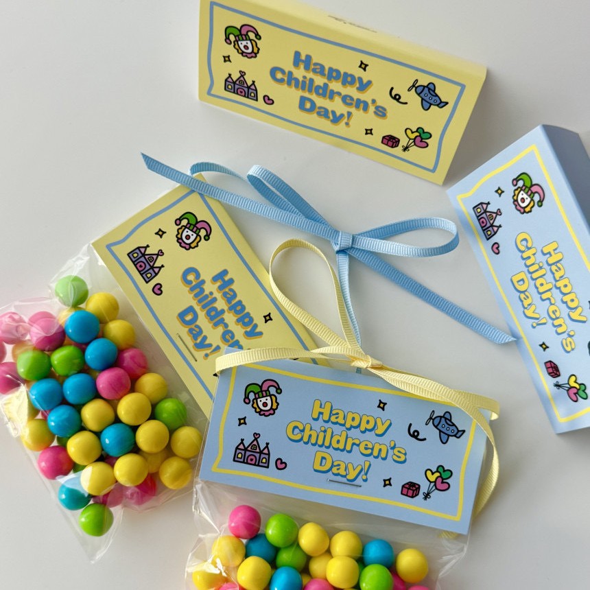 50片价ins六一儿童节飞机城堡气球卡通卡头包装标签卡对折卡 背卡