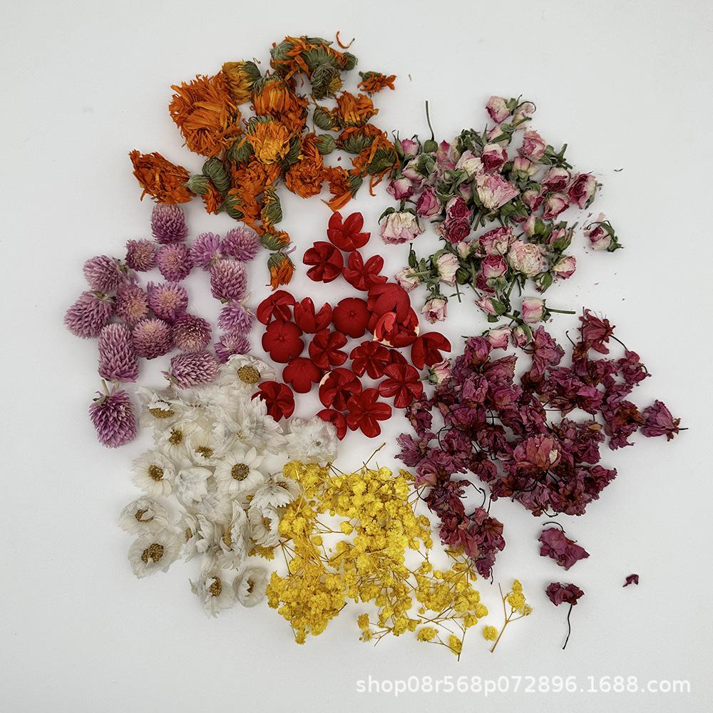 DIY香薰蜡片装饰材料植物干花永生花DIY蜡烛干花材料包