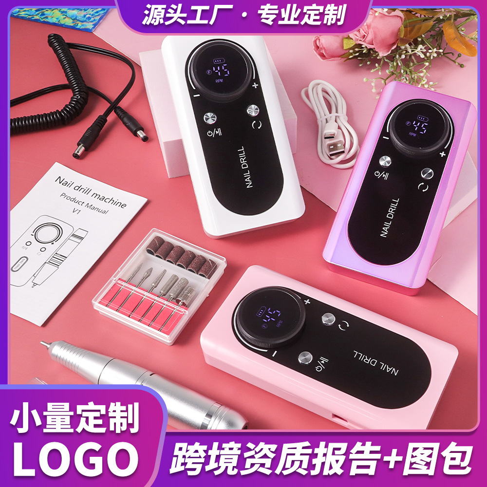 Transfronterizo nuevo amolador de uñas profesional 45000 rpm recargable amolador de uñas eléctrico portátil V2