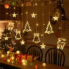 Ledの小さいカラーの明かりのフラッシュの明かりの満天の星のカーテンの明かりのクリスマスの装飾は屋外の太陽エネルギーの星の明かりを配置します。