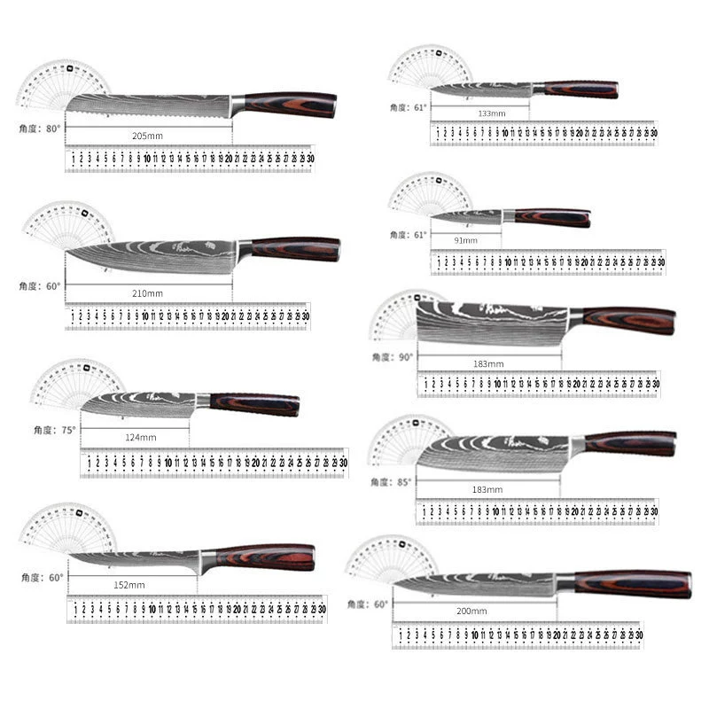 Set stainless steel, sharp knife, (Physicals)