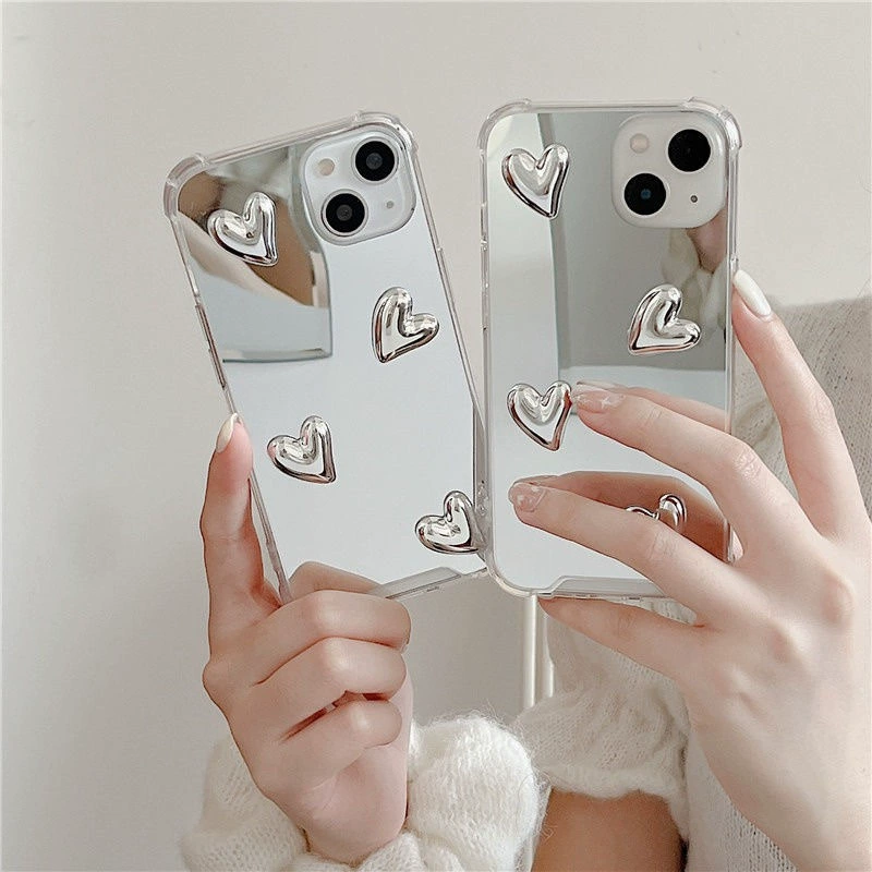 Металлический подвесной талисман-сердце для телефона, 2 см,DIY украшение, разрисованные цвета