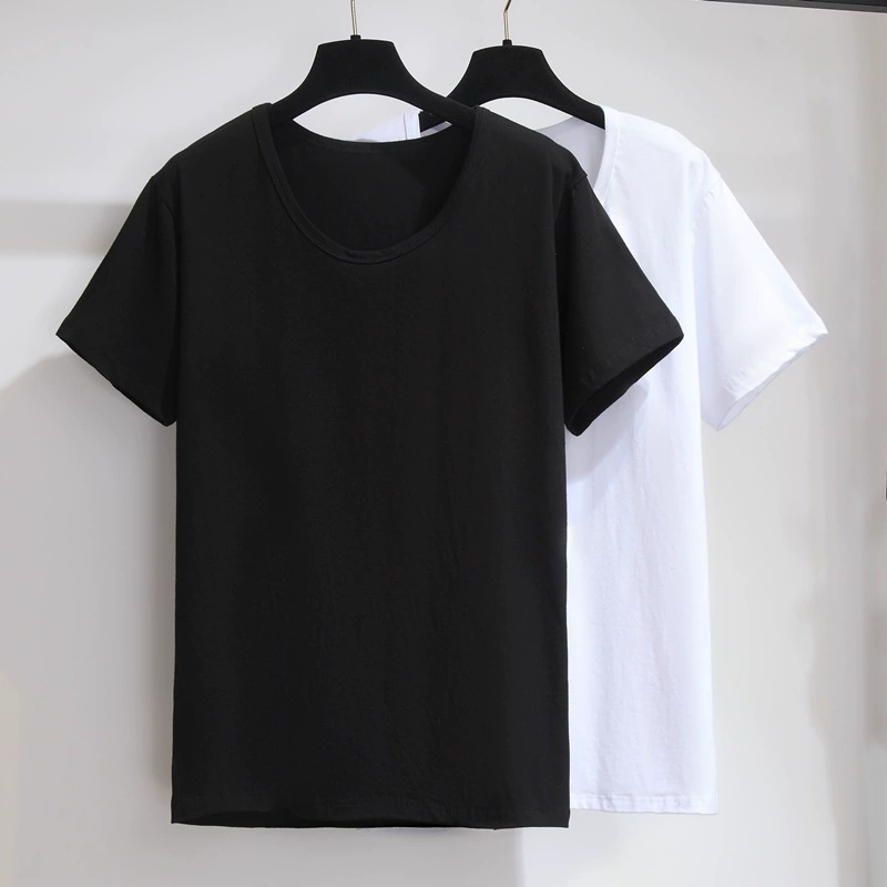 Летняя Однотонная футболка оверсайз 300 кг с круглым вырезом, супер большие размеры, женское пухлое пальто для девочек 200 кг, 230 плюс, увеличение жира