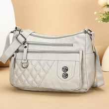 包包斜挎包女跨境外贸新款时尚菱格高级感单肩包软皮百搭中年女包