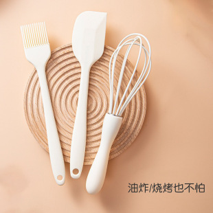 Silicone Oil Brush Mini Silicone Baking suit Three-piece High Temperature Cake Cream Silicone Scraper Egg Bater
