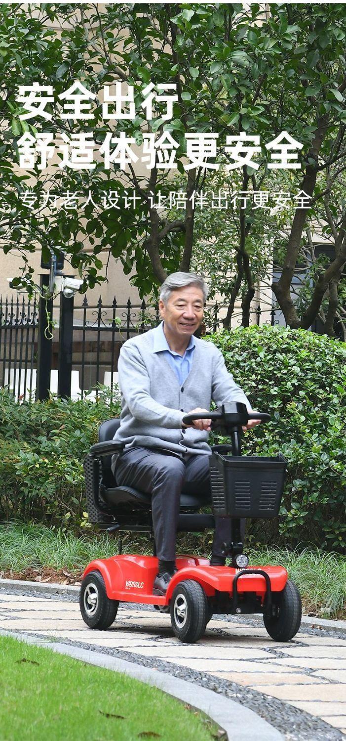 Elderly Electric Car, Four-Wheeled Scooter for the Elderly, Electric Four-Wheeler for Seniors, Two-Seater Electric Vehicle, Foldable